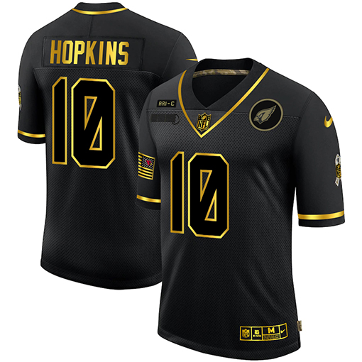 Arizona Cardinals #10 DeAndre Hopkins Men Nike 2020 Salute To Service Golden Limited NFL black Jerseys